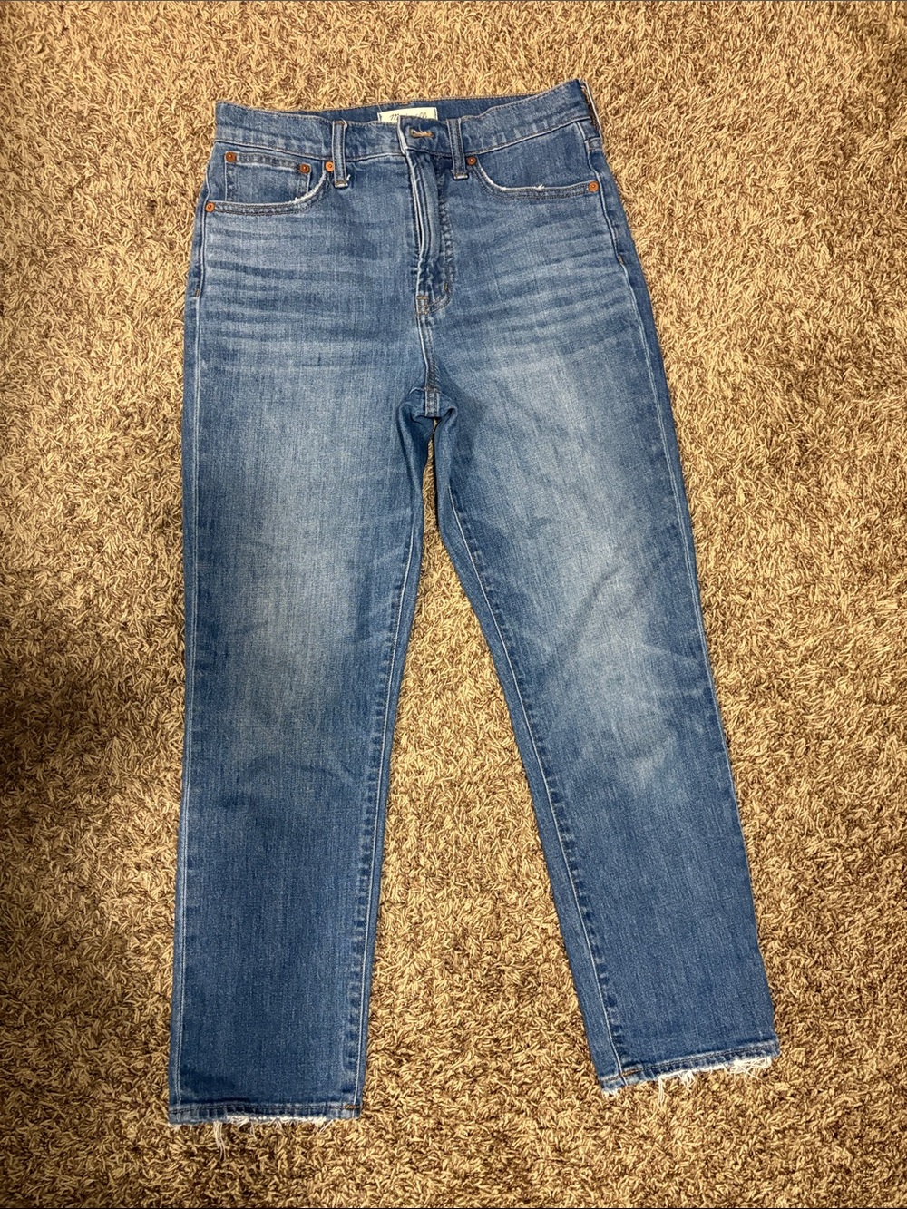 Madewell The Perfect Vintage Crop Jean medium blue Wash.